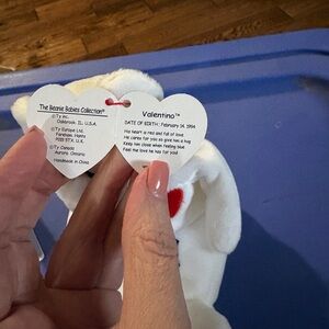 Valentino Beanie Baby - White with Red Heart